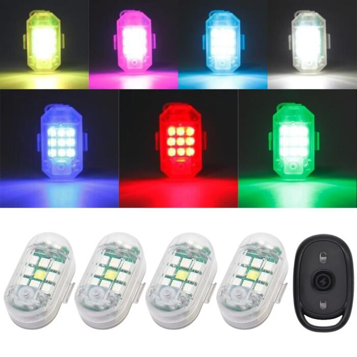 Multi-Use Wireless LED Strobe Lights – 7-Color USB Rechargeable with Remote Control - Image 2