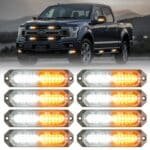 Amber & White Emergency Strobe Lights – Ultra-Slim Warning Light Bars for Trucks and Cars - Image 2