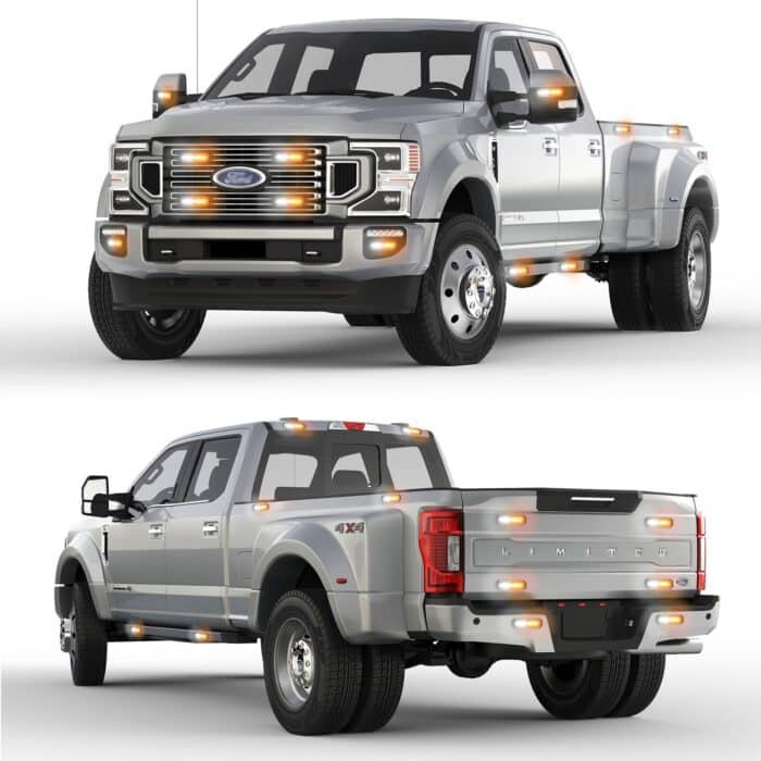 Amber & White Emergency Strobe Lights – Ultra-Slim Warning Light Bars for Trucks and Cars - Image 3