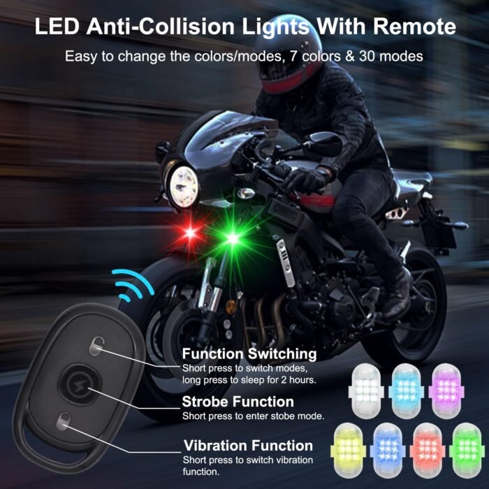 Multi-Use Wireless LED Strobe Lights – 7-Color USB Rechargeable with Remote Control - Image 3