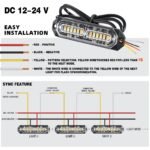 Amber & White Emergency Strobe Lights – Ultra-Slim Warning Light Bars for Trucks and Cars - Image 5