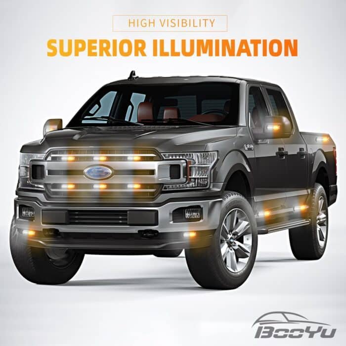 Amber & White Emergency Strobe Lights – Ultra-Slim Warning Light Bars for Trucks and Cars - Image 11