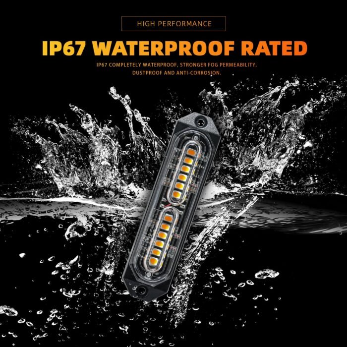 Amber & White Emergency Strobe Lights – Ultra-Slim Warning Light Bars for Trucks and Cars - Image 12