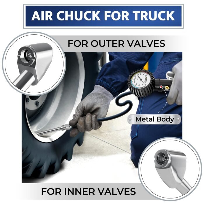 Professional Tire Pressure Gauge with Air Chuck (0–170 PSI) - Image 7