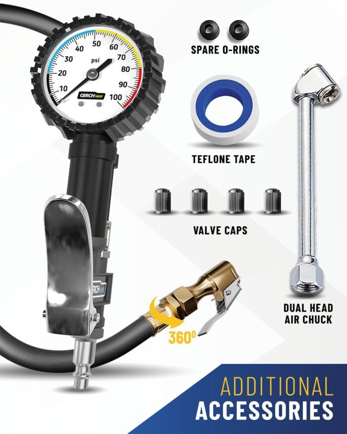 Professional Tire Pressure Gauge with Air Chuck (0–170 PSI) - Image 8