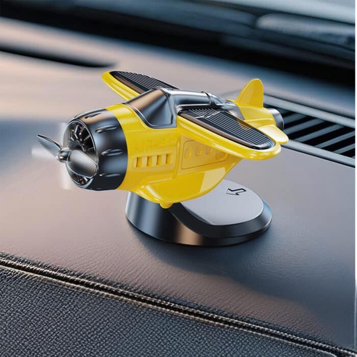 Adorable Spinning Solar Plane Car Ornament - Image 3