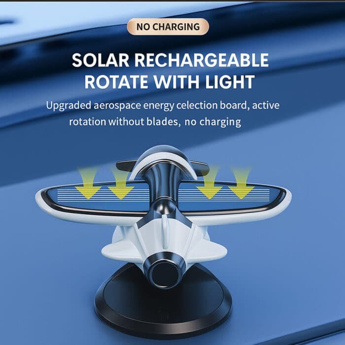 Adorable Spinning Solar Plane Car Ornament - Image 4