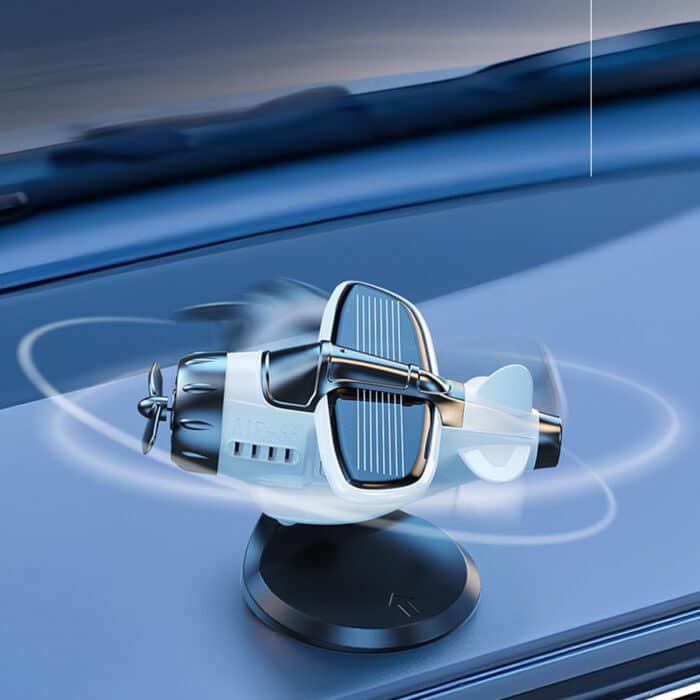 Adorable Spinning Solar Plane Car Ornament - Image 5