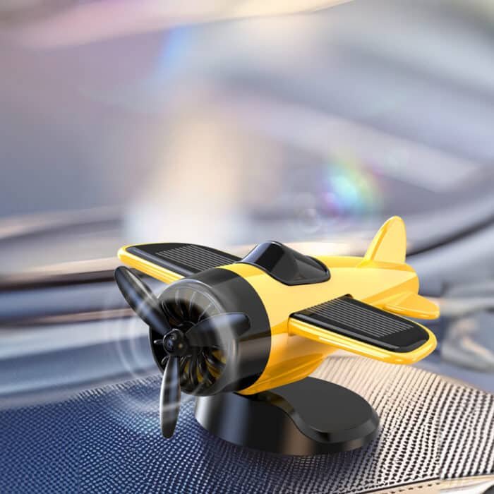 Adorable Spinning Solar Plane Car Ornament - Image 7