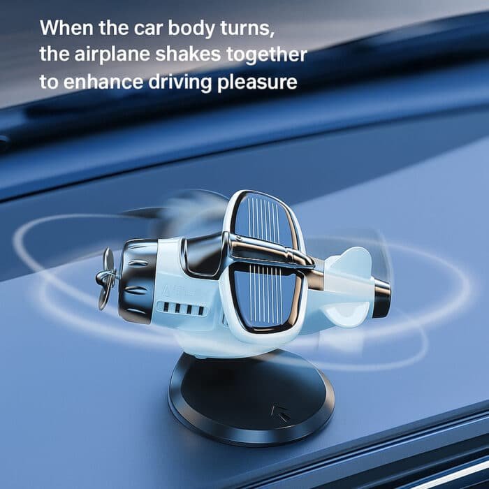 Adorable Spinning Solar Plane Car Ornament - Image 10