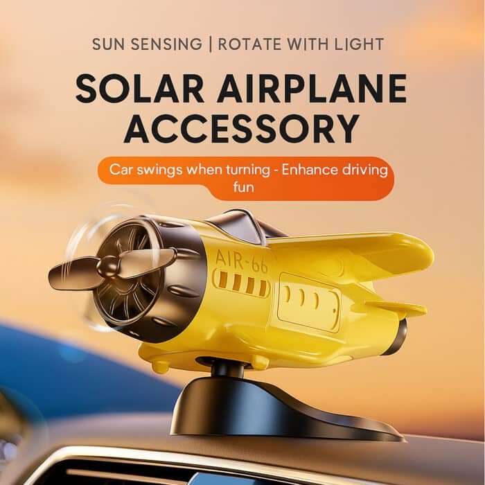 Adorable Spinning Solar Plane Car Ornament - Image 11