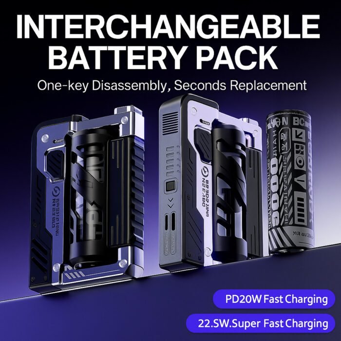 MechaCharge™ – Modular Tactical Power Bank with Clip-On Battery System - Image 2