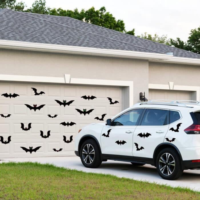 Creative Car Vinyl Sticker Set - Floral & Bat Themed Scratch Cover Decals for Door/Bumper - Image 5